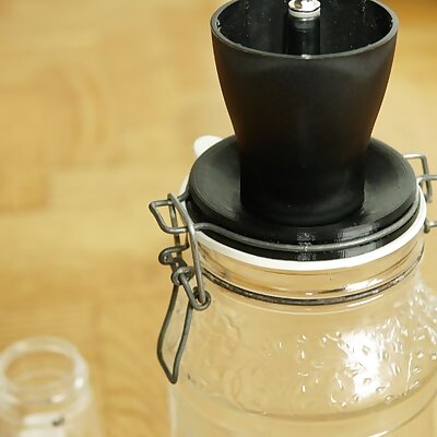 Hario coffee grinder glass jar adapter
