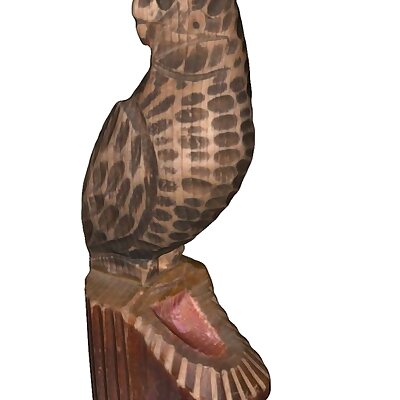 Scan of a wood carved bird