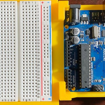 Arduino Uno with proto board mount for DIN rail