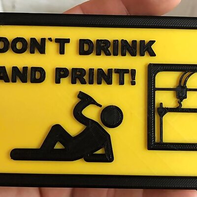 Warnung Don´t Drink and Print