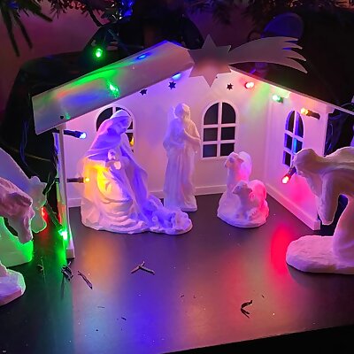Folding house for nativity scene