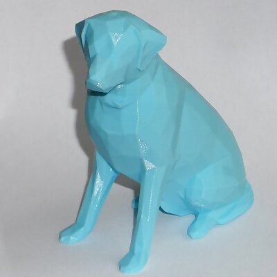 Low Poly Labrador Dog Statue