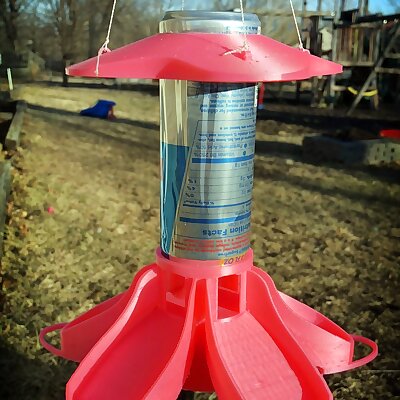 Gravity Fed Hanging Bird feeder to Upcycle a 250ml Slim Can