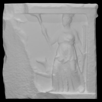 Part of a votive relief in the shape of a temple
