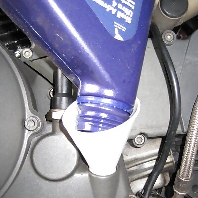 Elliptical oil funnel for Ducati