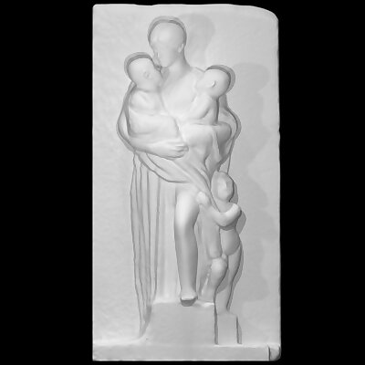 Relief of a woman holding children