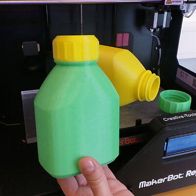 3D printable bottle and screw cap