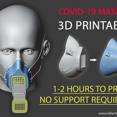 COVID19 MASK v2 Fast print no support filter required