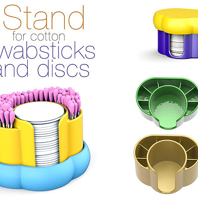 Stand for cotton swabsticks and discs