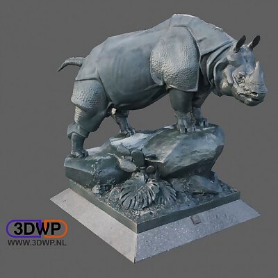 Rhino Statue 3D Scan Alfred Jacquemart