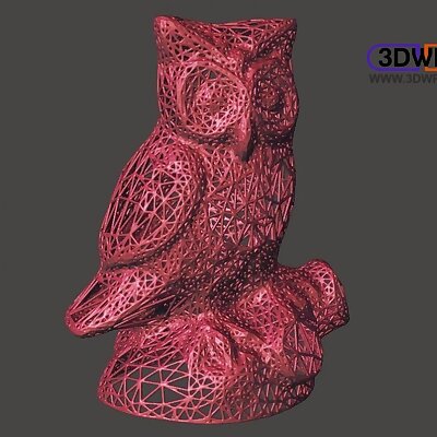 Owl Statue 3D Scan Voronoi Style