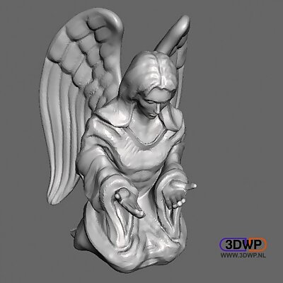 Contemplating Angel Sculpture Statue 3D Scan