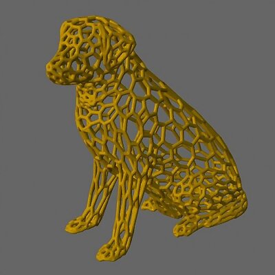 Labrador Sculpture Pattern Voronoi Style