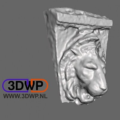Lion Sculpture 3D Scan Wall Hanger