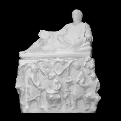 Cinerary Urn with Lid Reclining Man with Omphalos Bowl