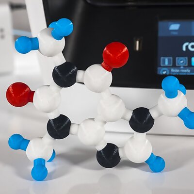 MultiColor Caffeine Molecule Model
