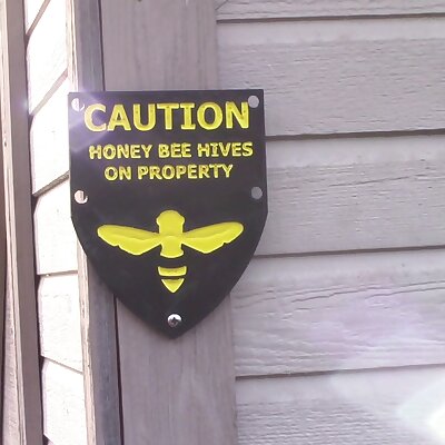 Caution Honeybee sign