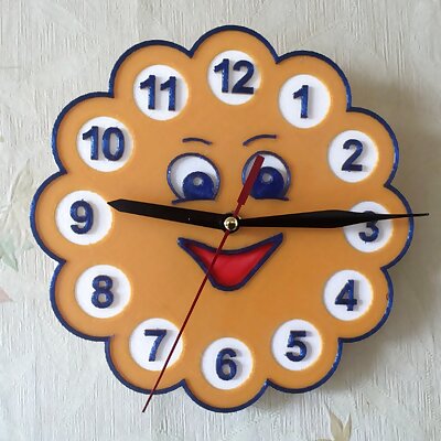 Wall clock in the childrens room Sun