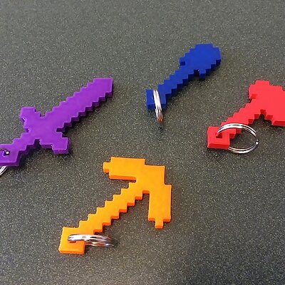 Minecraft Tools with Keychain Hole