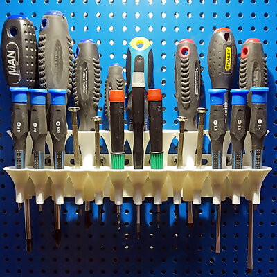 Screwdriver holder pegboard or wall mounted