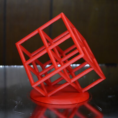 Lattice Cube 3D Printer Torture Test Overhangs and DualExtrusion