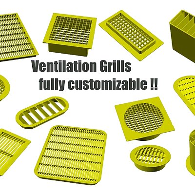 Fully customizable ventilation grill