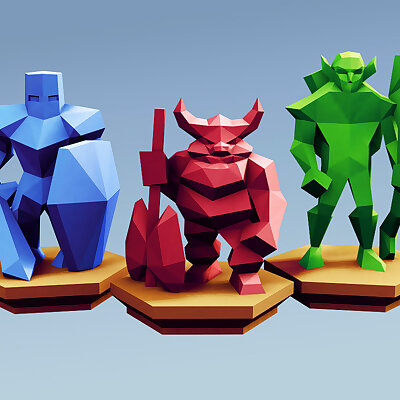 Low Poly Fantasy Tabletop  Alliance Base Units