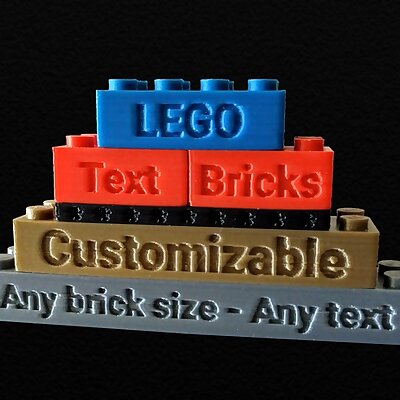 Customizable LEGO compatible Text Bricks