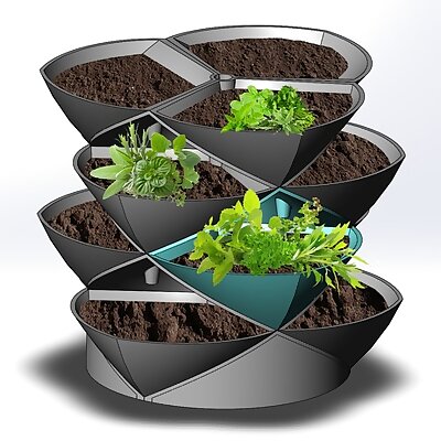 Stacking Planter Pods a new concept in vertical nesting herb and flower gardens  UPDATED to Version 2
