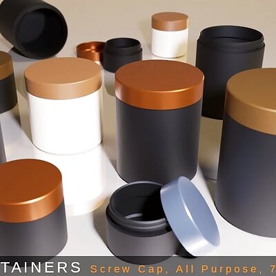 Container  Screw Cap 7 Sizes All Purpose  Tin Box Can