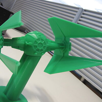 Star Wars TIE Interceptor  sliced to print without support and with stand