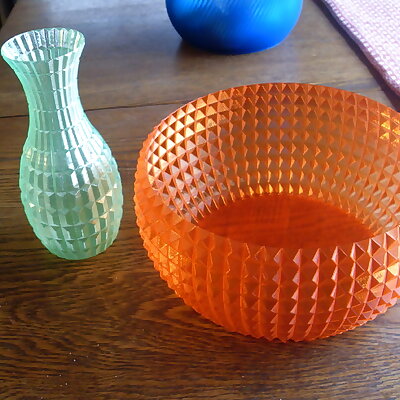 Faceted Bowl and Vase