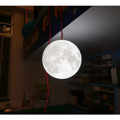 8 Inches Progressive Detail Moon Lamp with IKEA screw socket