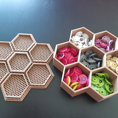 7 Hex Container for Small Parts and Games