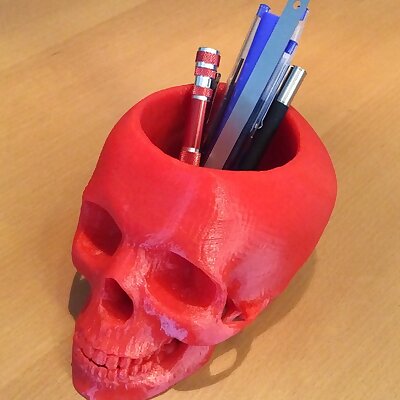 skull pen and pencil holder