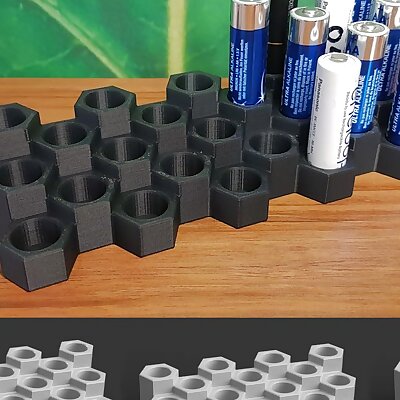 AA Battery Holder Different Sizes  Duoble A Hexagon Battery Storage