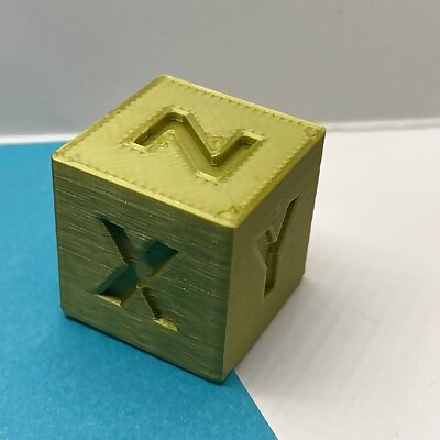 Calibration CUBE  20 mm XYZ  with letters