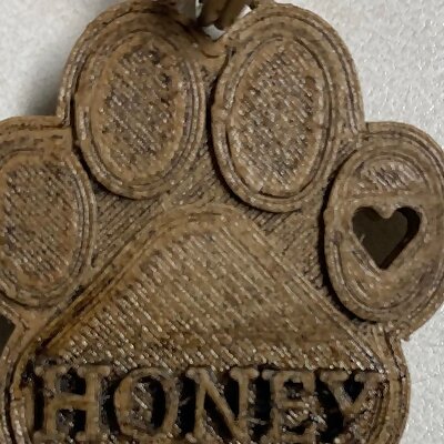Dog Pawprint Keychain with heart