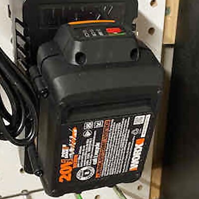 Worx lawn trimmer pegboard battery holder