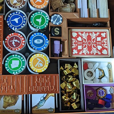 Western Legends Board Game Insert  All Expansions  All Poker Chips