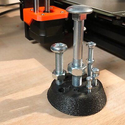 Simple stand for screw samples with fuzzy surface