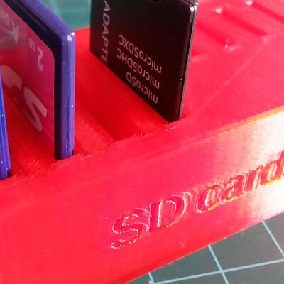 Customizable SD card holder with round edges and text