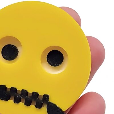The zippermouth emoji 3d badge