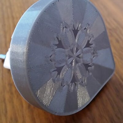 Lithophane snowflake cover for night light