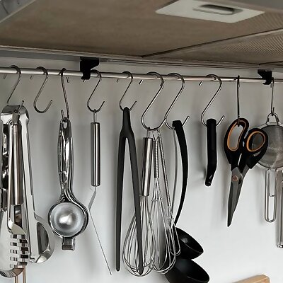 Magnetic kitchen rail  aluminium rod holders