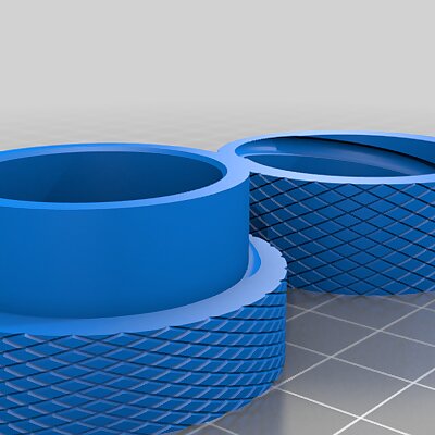 Knurled Cylindrical Container easy to print thread