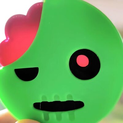 The green zombie emoji 3d badge