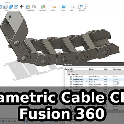 Parametric DragCable chain in Fusion 360