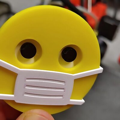 The maskwearing emoji 3d badge  corona face mask reminder
