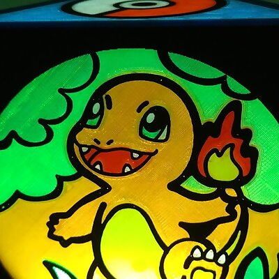 Charmander Plate for Stained Glass Like Lamp